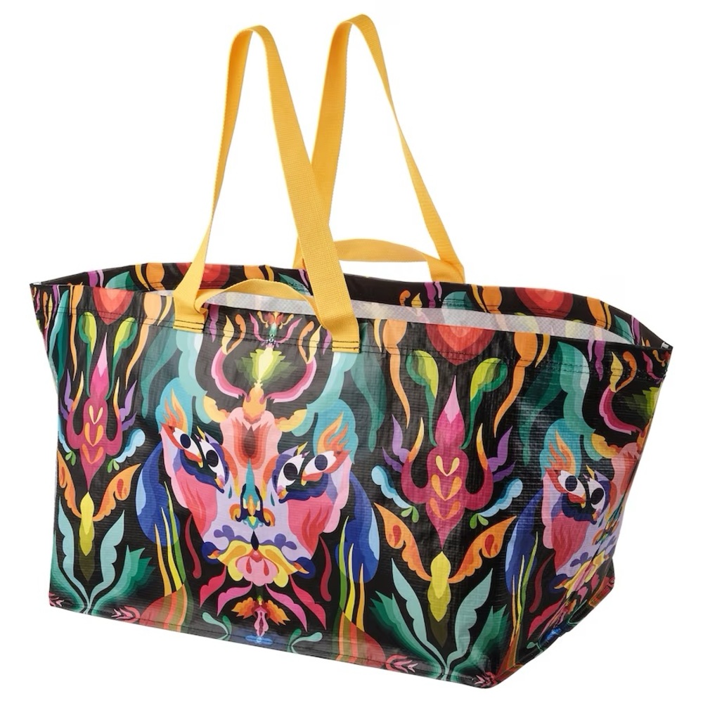 IKEA nwt ÖMSESIDIG Shopping bag, multicolor, 21 ¾x14 ½x14 ½ "/19 gallon tote
